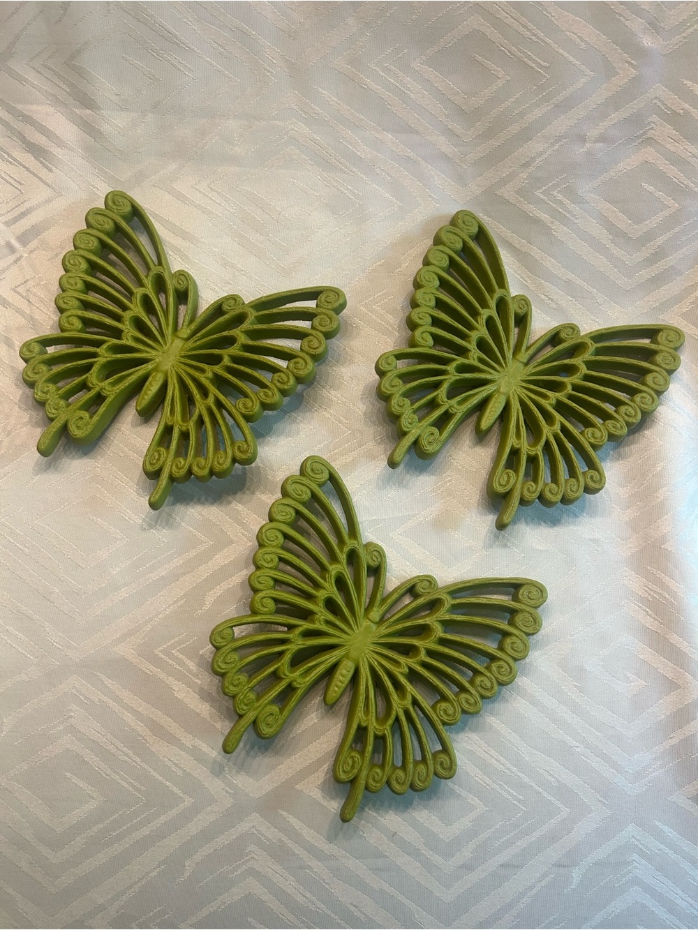 Vintage Olive Green Burwood Butterflies